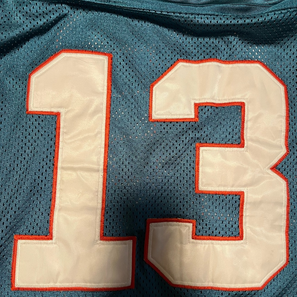 Dan Marino Teal Football Jersey with Number 13 a vintage jersey - Picture 14 of 14